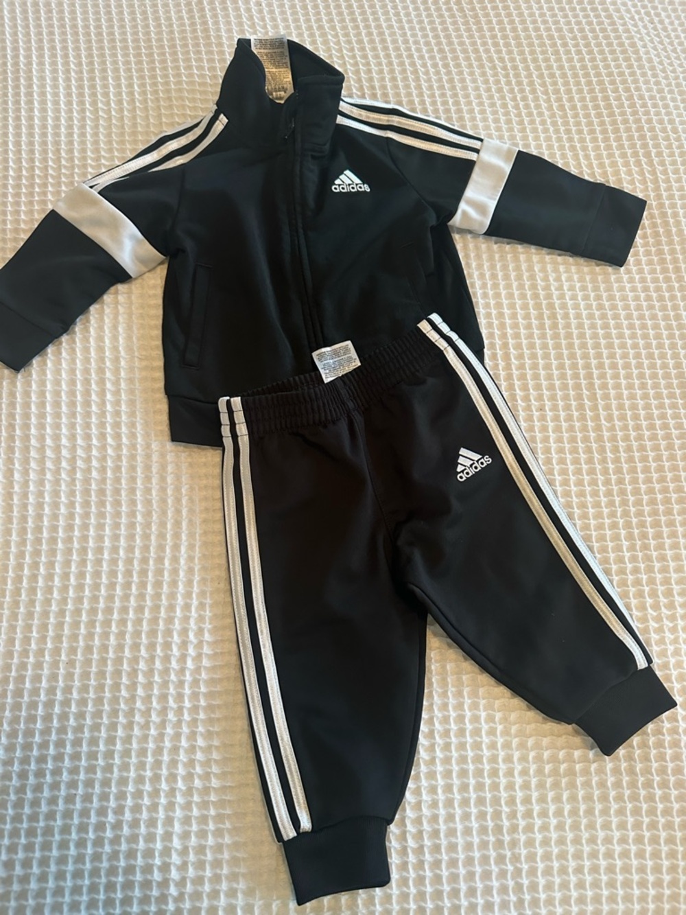 adidas Black 6 month track suit zip up jacket & pants